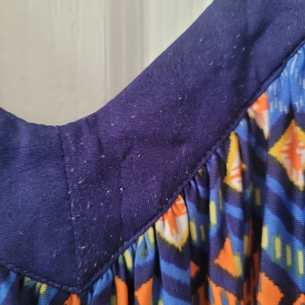 Blue Patterned Maxi Dress - Picture 3 of 5